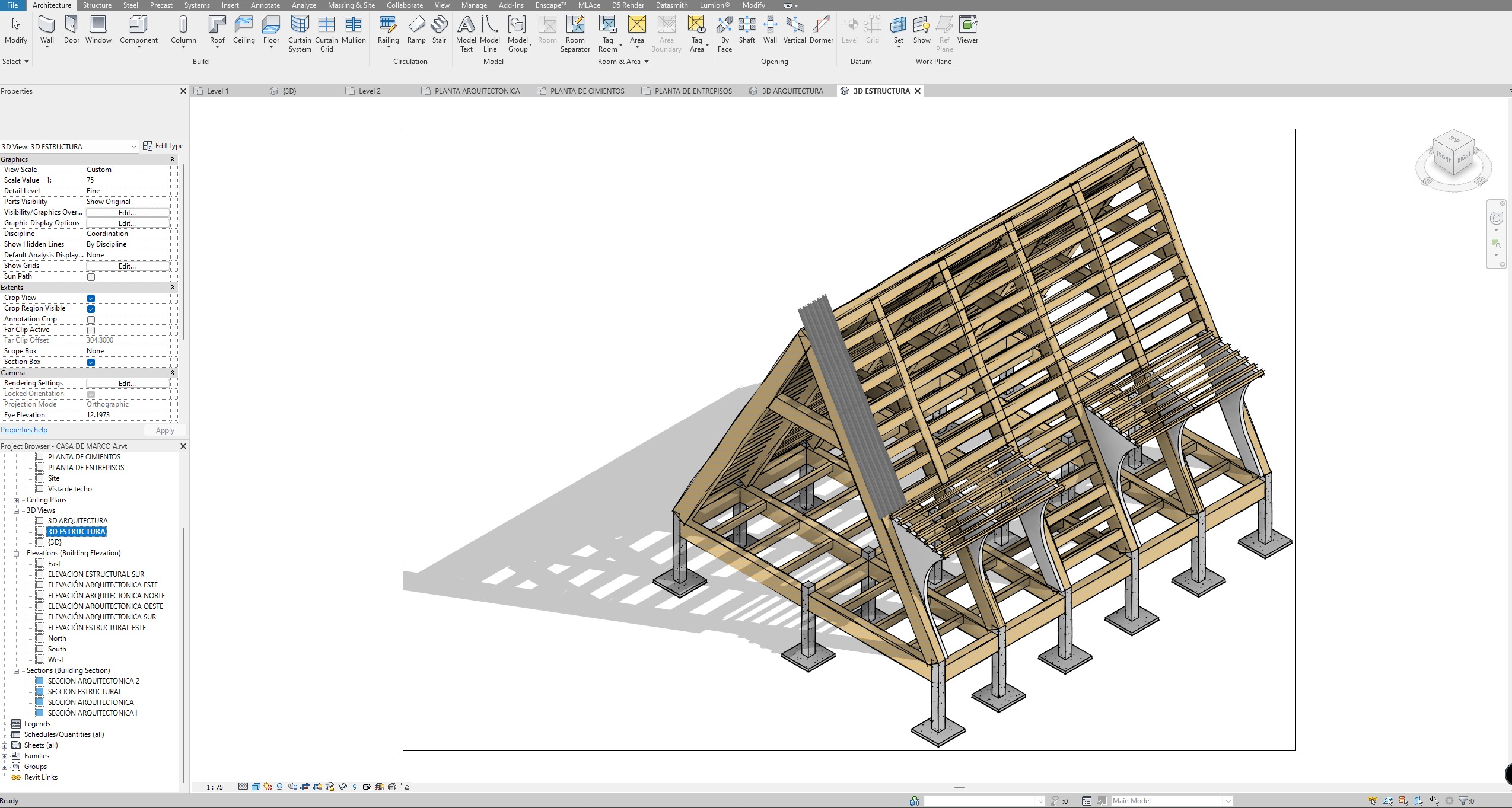 A-Frame House Model with Detailed Architectural and Structural 3D model_20