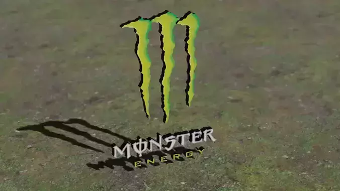 Monster Energy 3D logo Low-poly 3D model