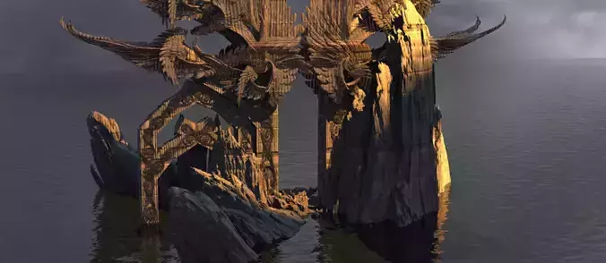 Steampunk Angel arch Grand City Gate castle 3