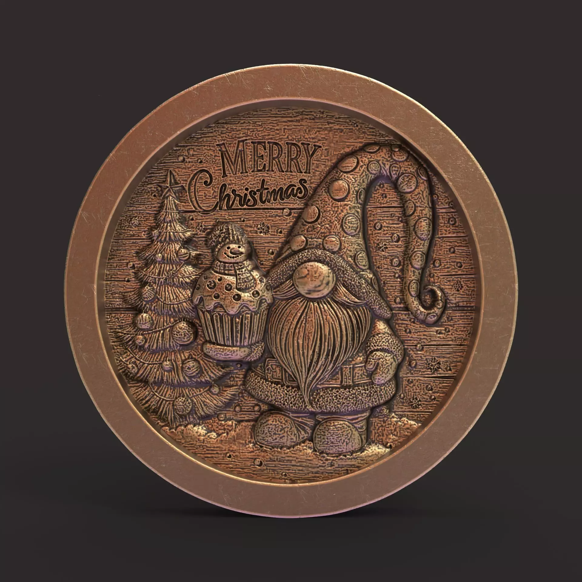 gnome christmas decor 3D print model_0