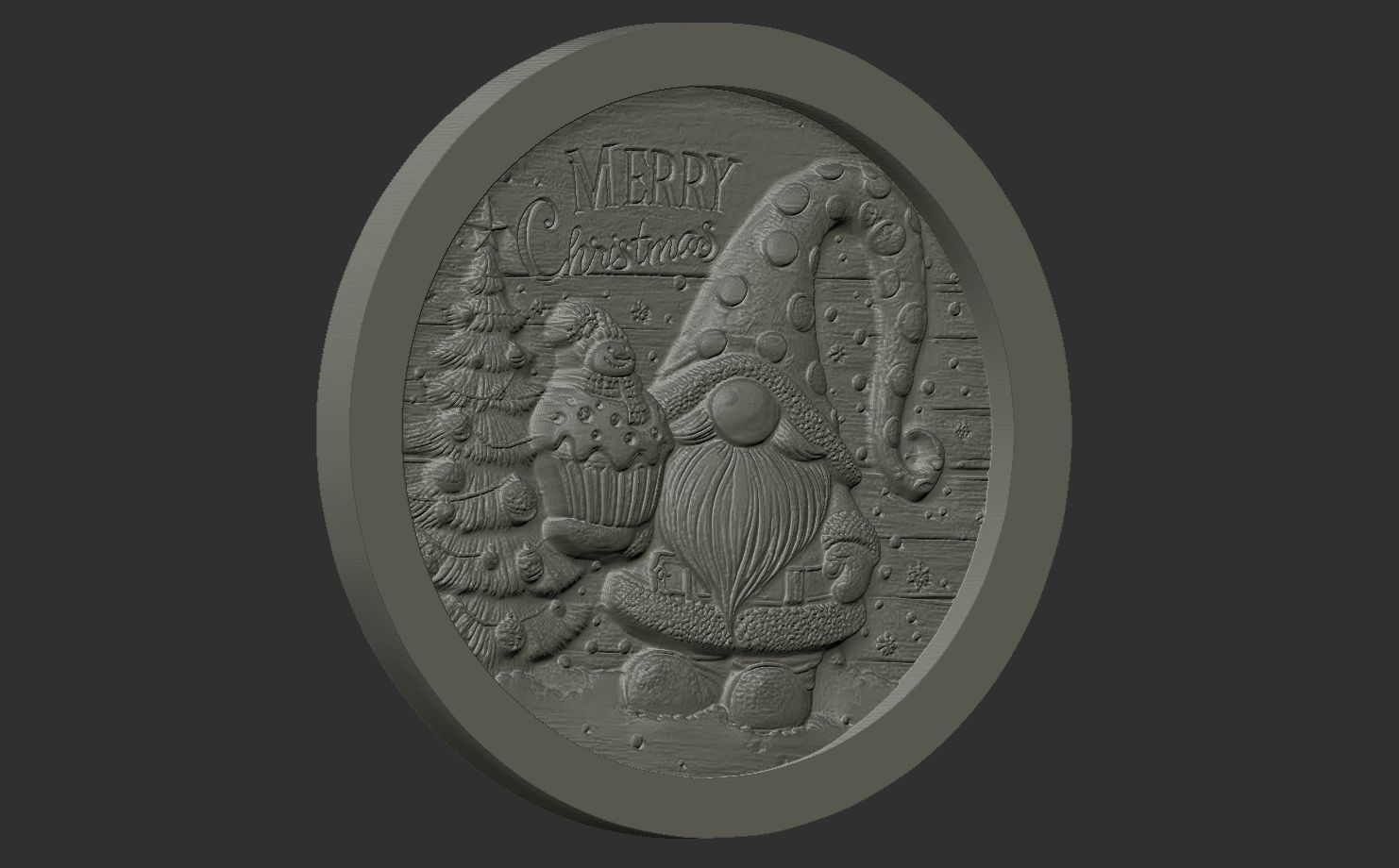 gnome christmas decor 3D print model_14