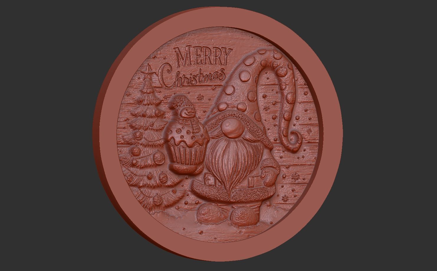 gnome christmas decor 3D print model_7