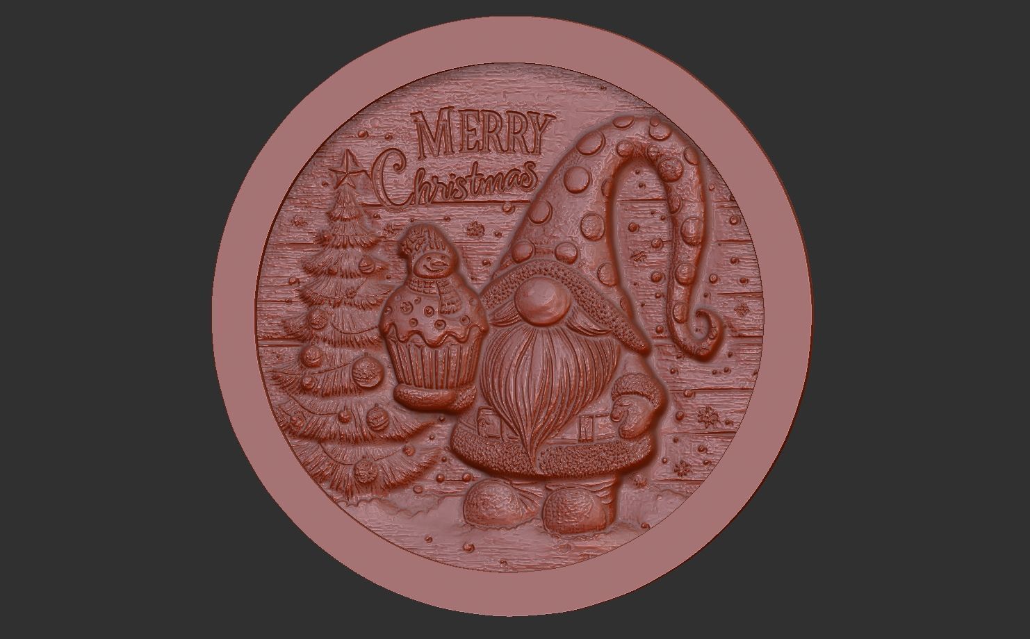 gnome christmas decor 3D print model_3