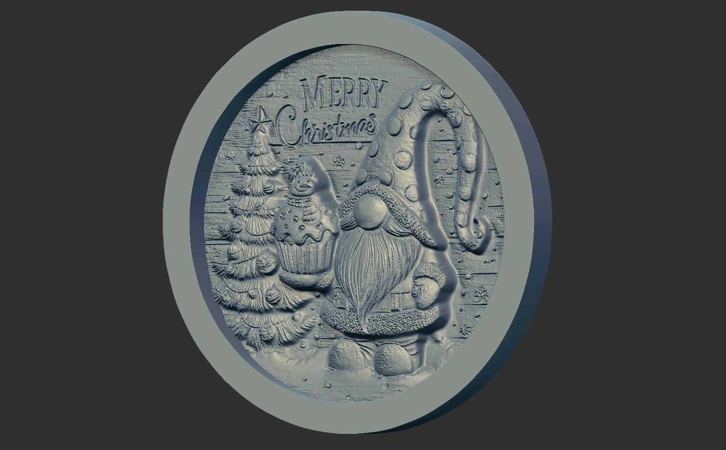 gnome christmas decor 3D print model_10