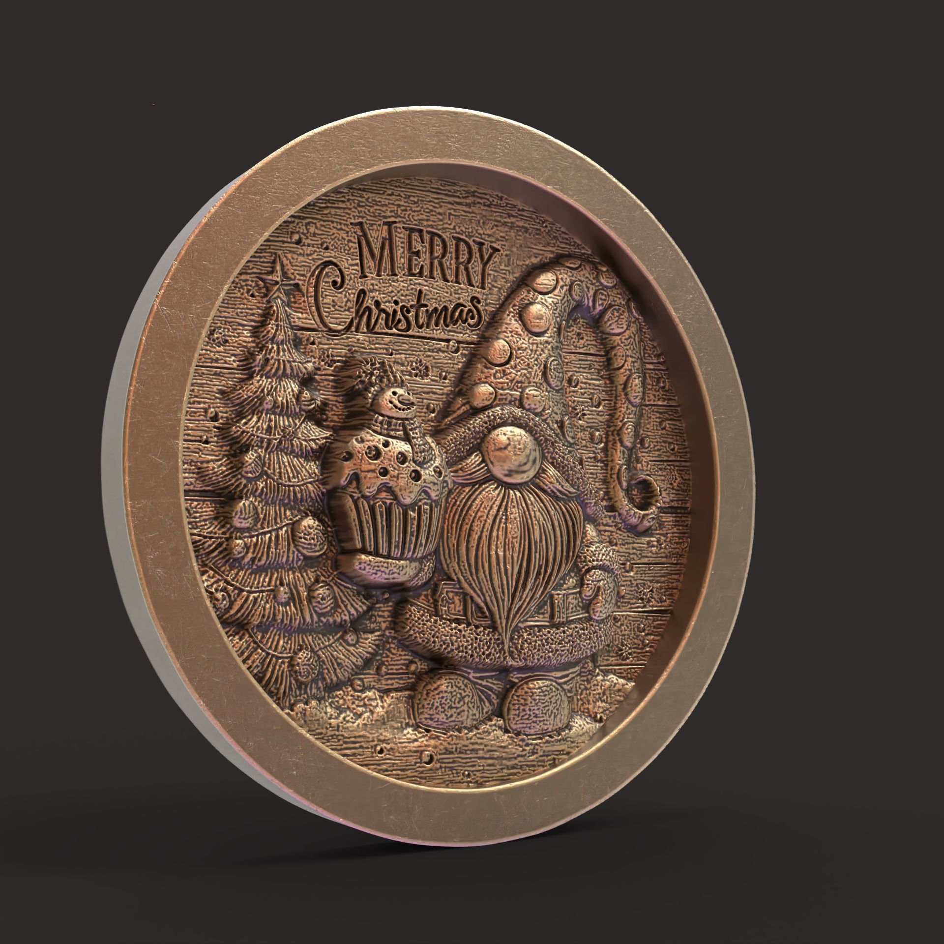 gnome christmas decor 3D print model_2