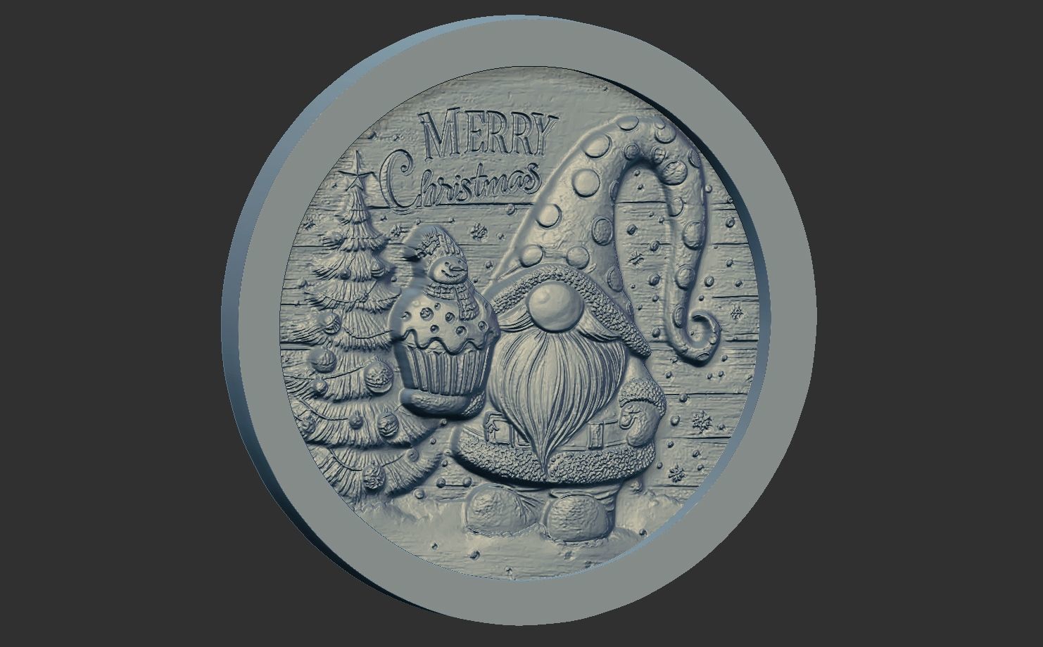 gnome christmas decor 3D print model_9