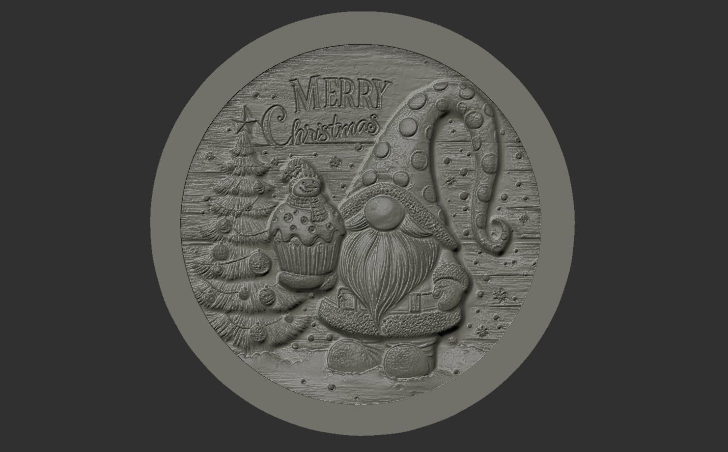 gnome christmas decor 3D print model_12