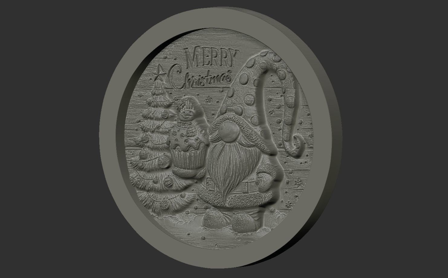 gnome christmas decor 3D print model_11