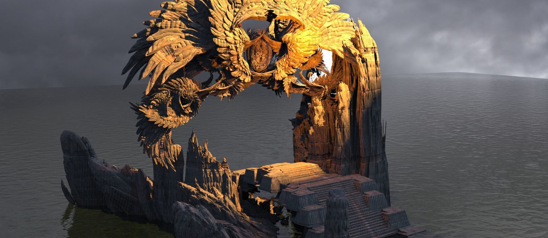 Steampunk Angel Clock Dial 2  3D model_1