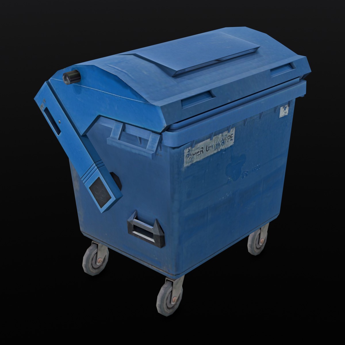 Garbage Container low poly Low-poly 3D model_7