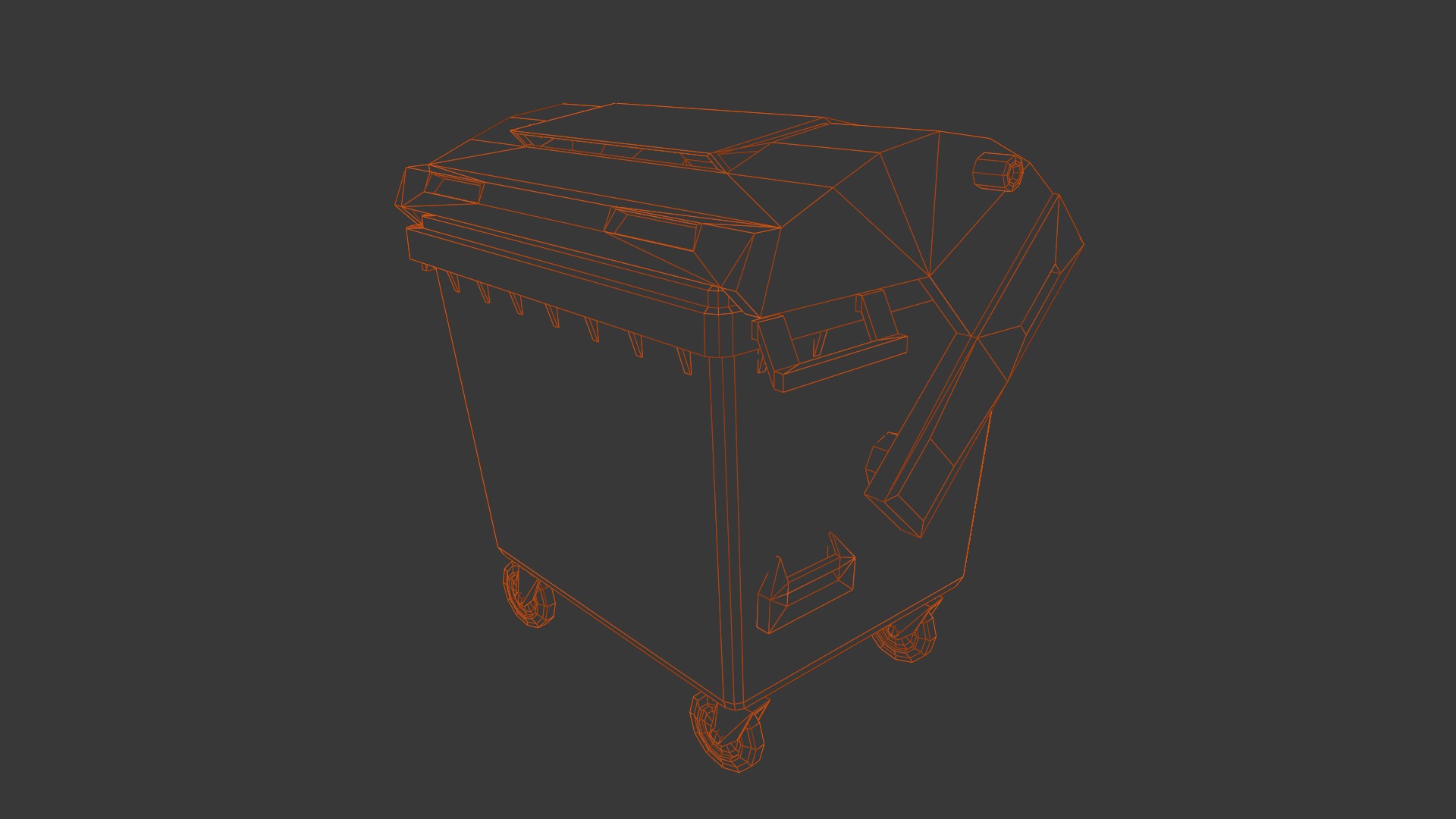 Garbage Container low poly Low-poly 3D model_10