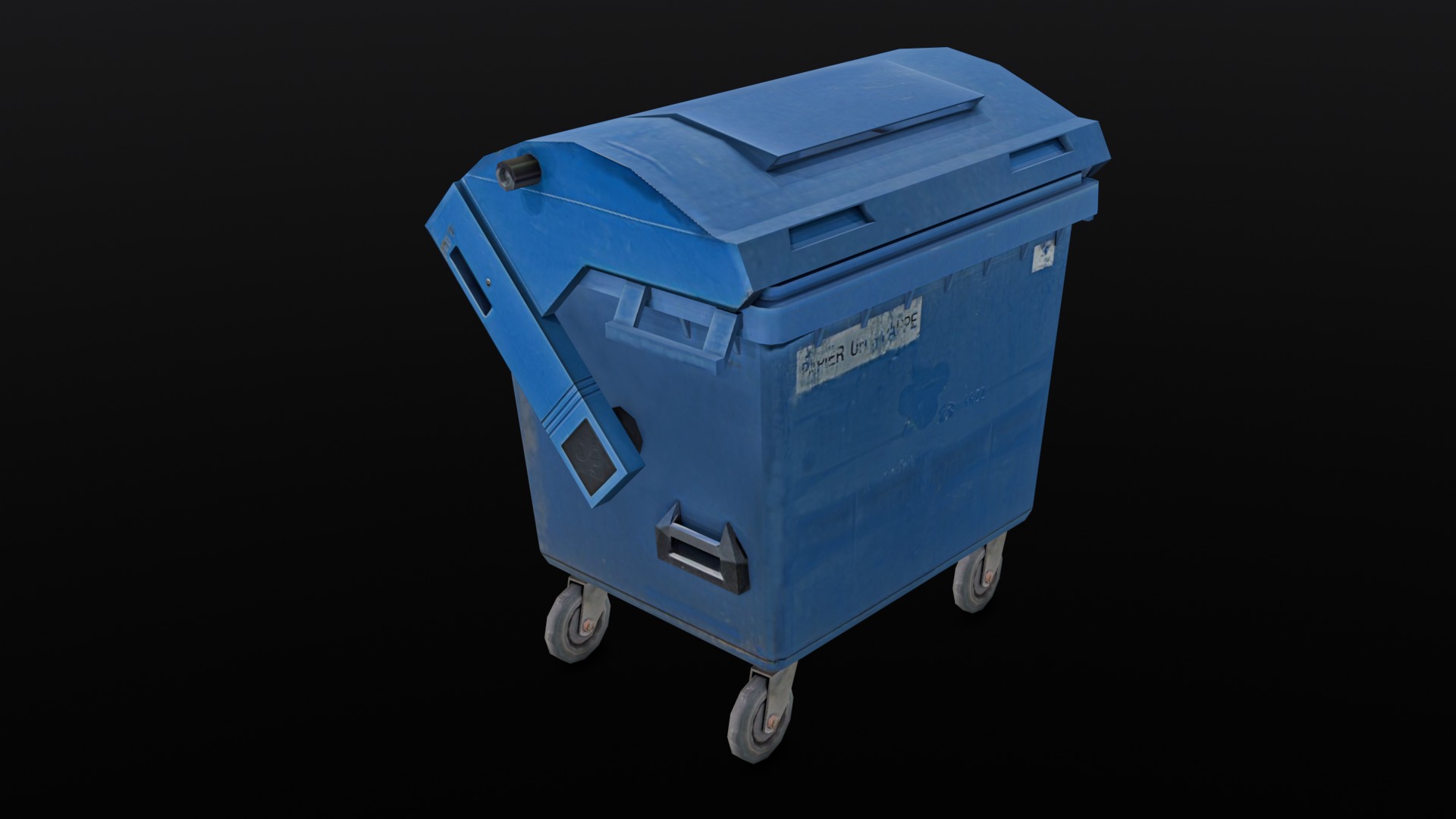 Garbage Container low poly Low-poly 3D model_8