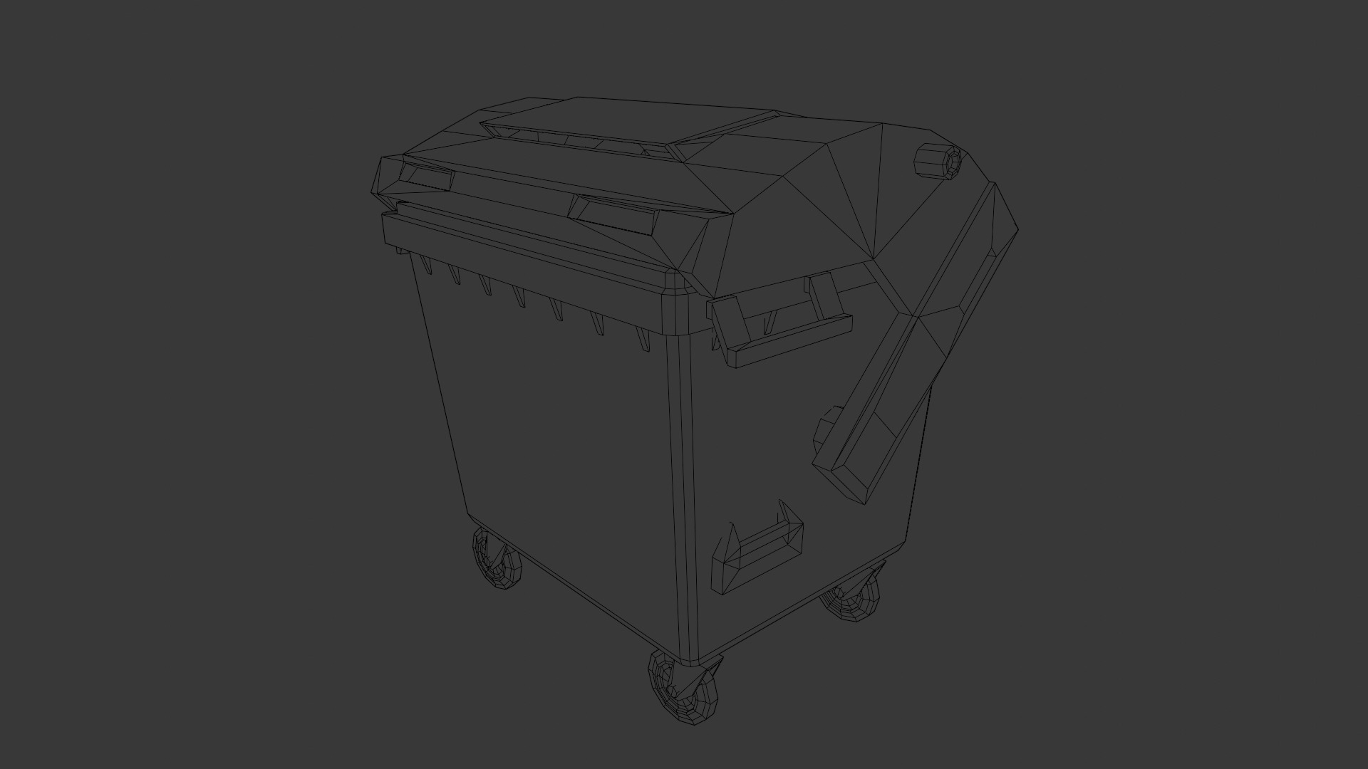 Garbage Container low poly Low-poly 3D model_9