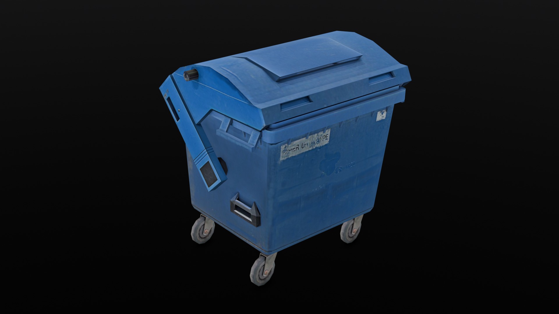 Garbage Container low poly Low-poly 3D model_11