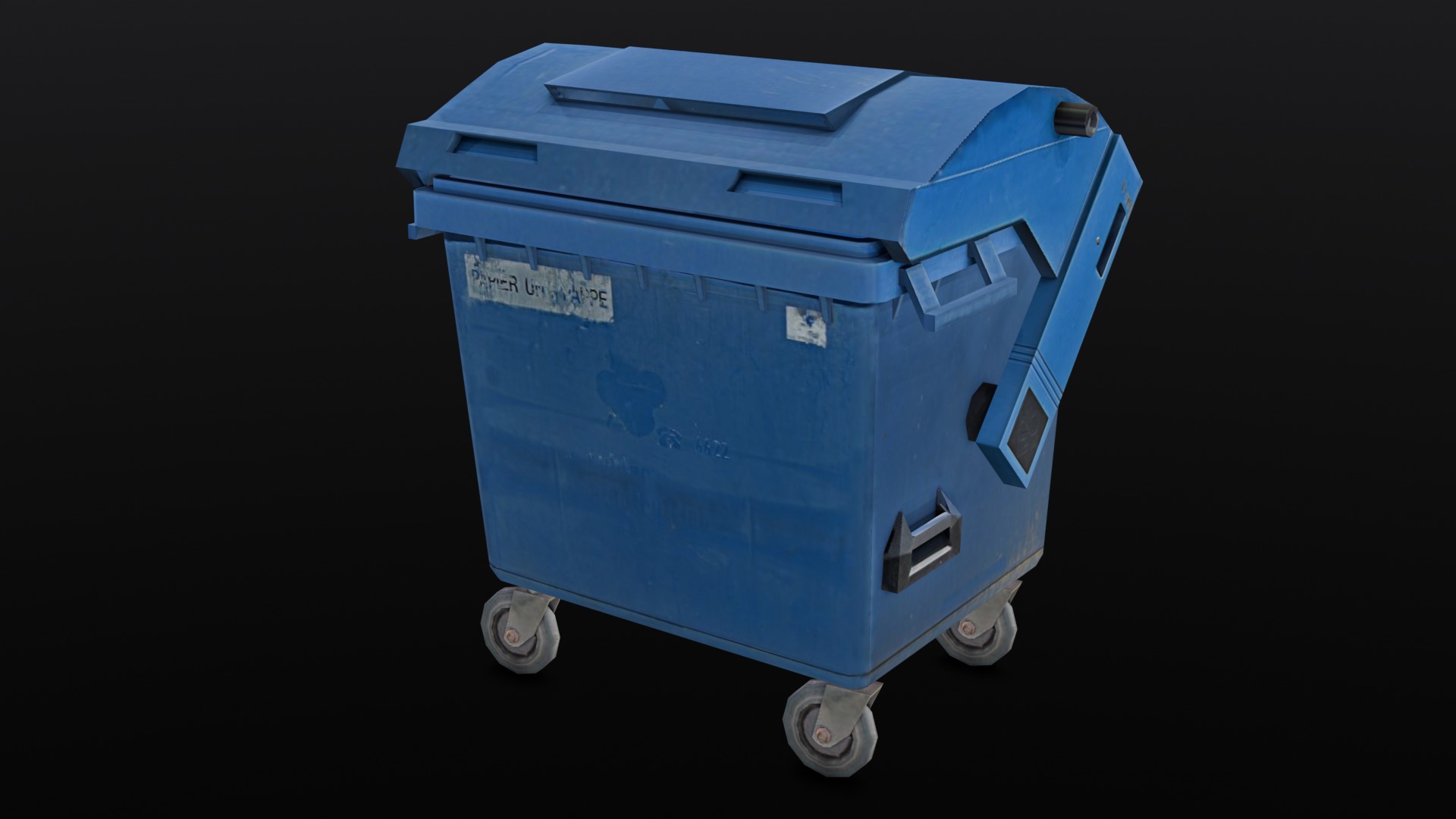 Garbage Container low poly Low-poly 3D model_3