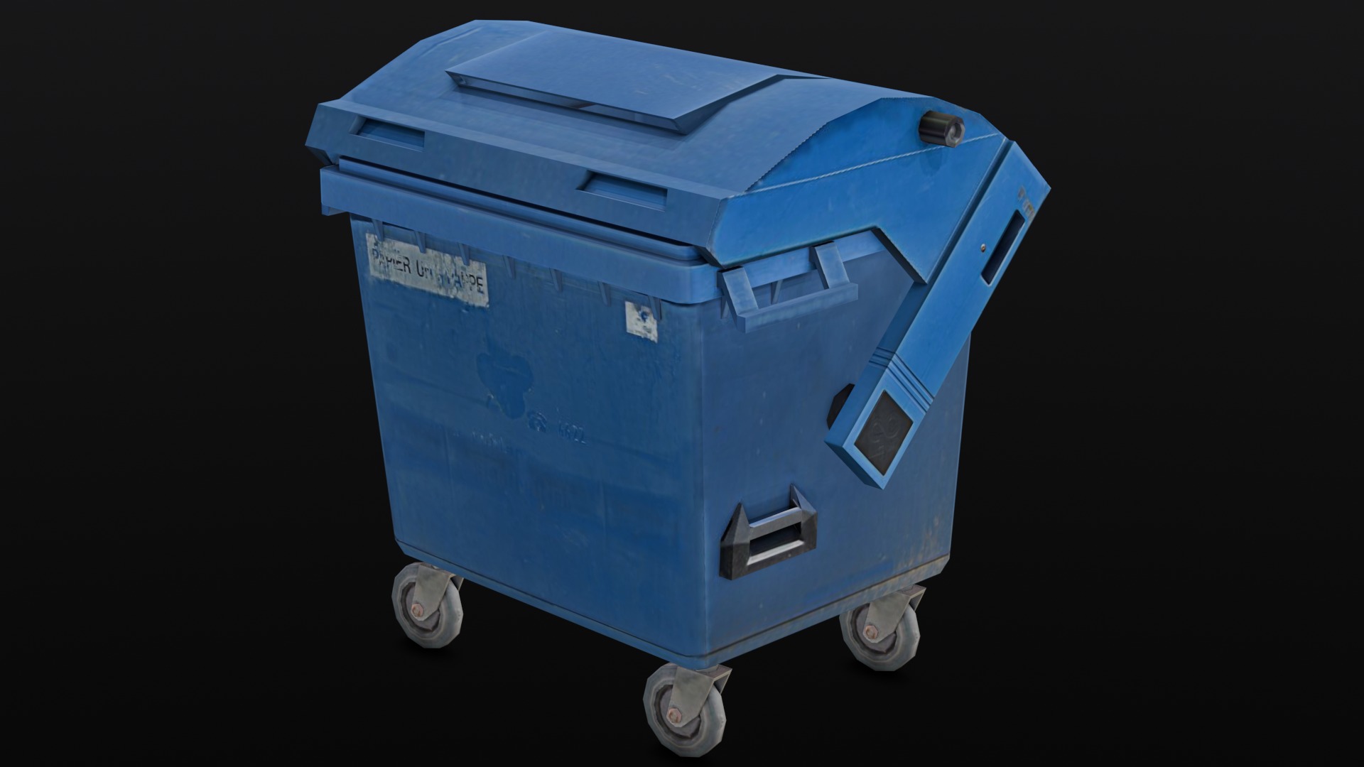 Garbage Container low poly Low-poly 3D model_14