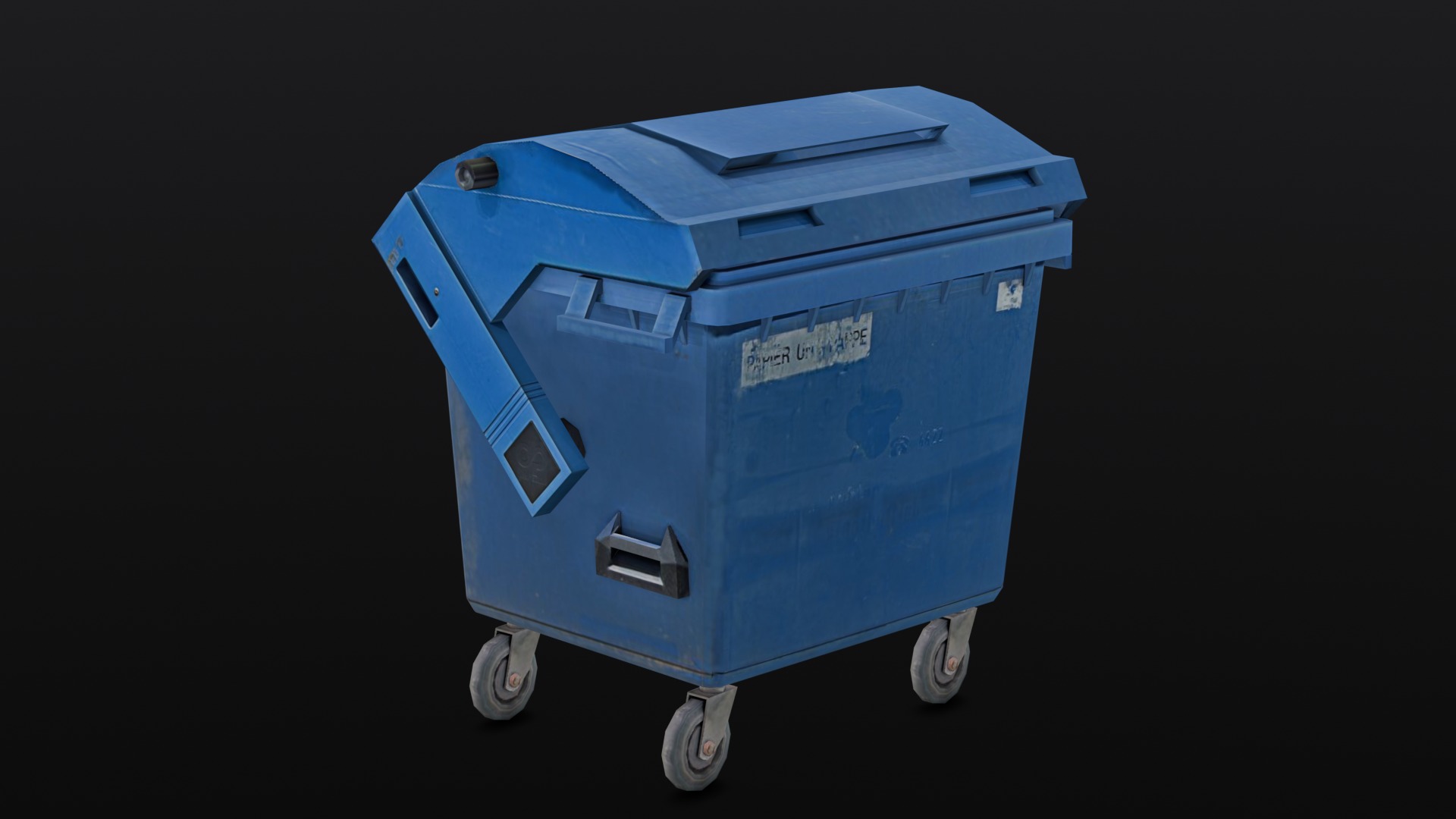 Garbage Container low poly Low-poly 3D model_17