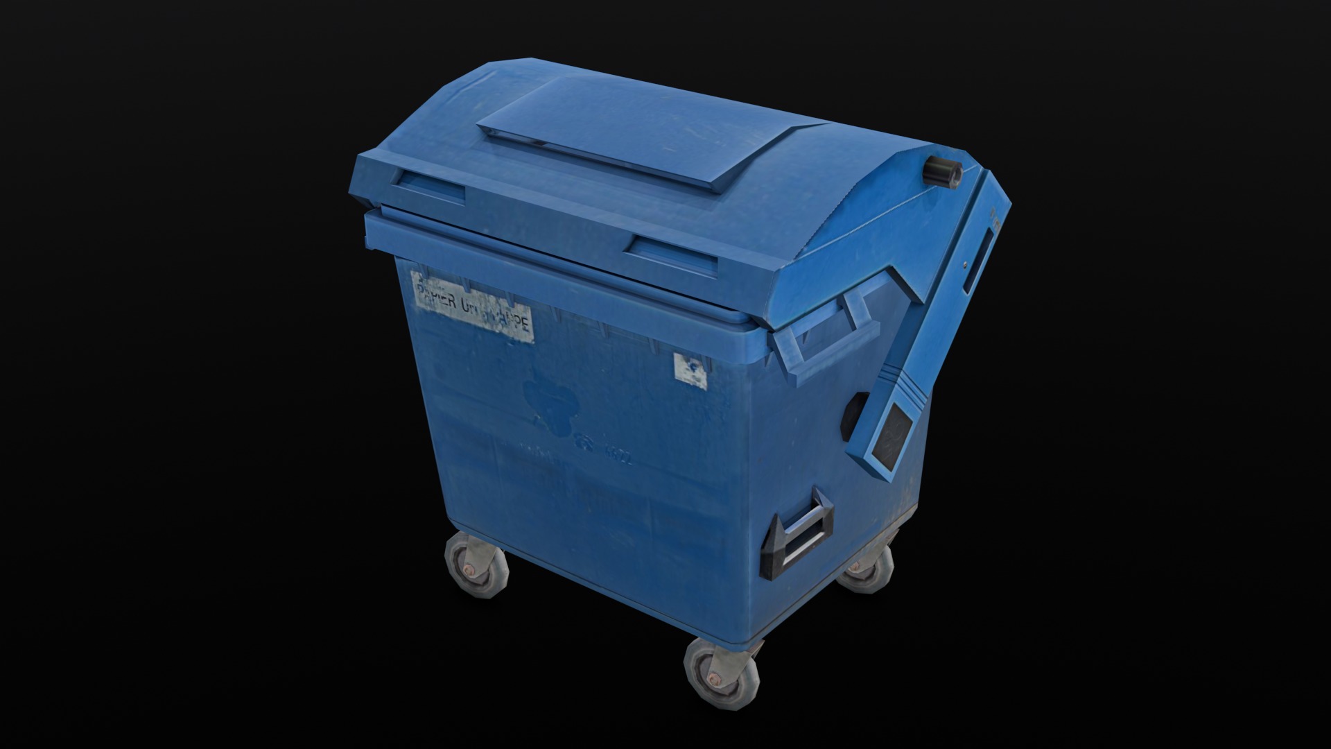 Garbage Container low poly Low-poly 3D model_4