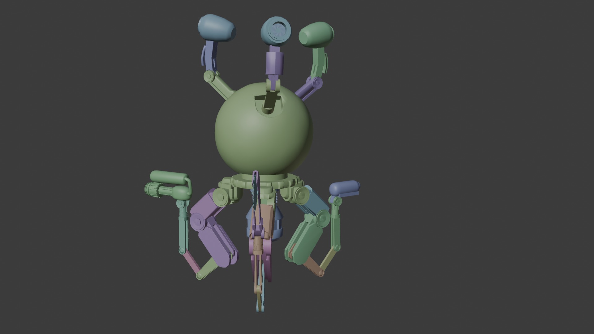 fallout Mr Handy Robot Rig 3D Low-poly 3D model Free low-poly Low-poly 3D model_57