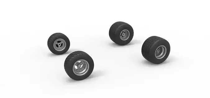 Wheel set of 600 Micro sprint car Scale 1 to 25