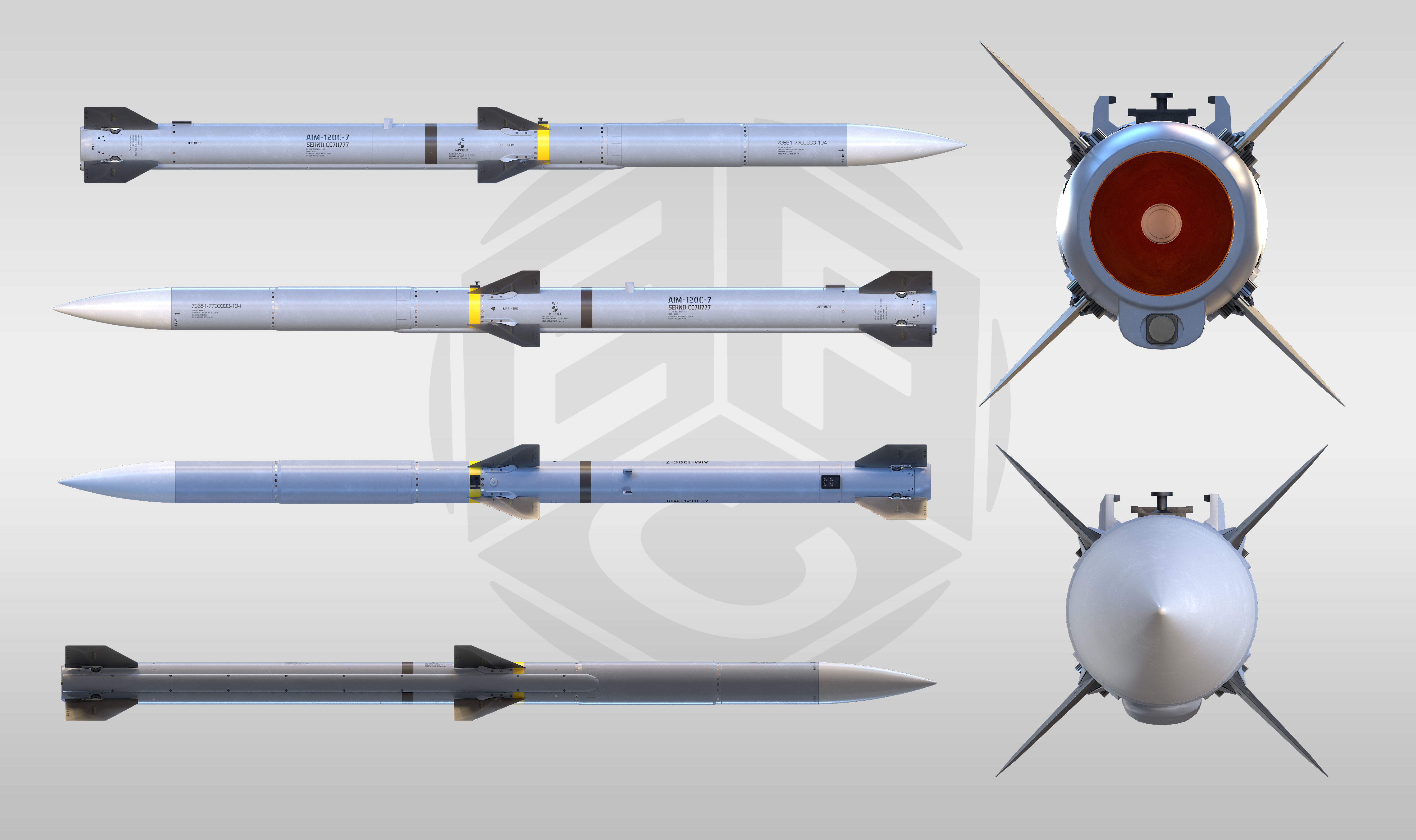 AIM-120C  3D model_9