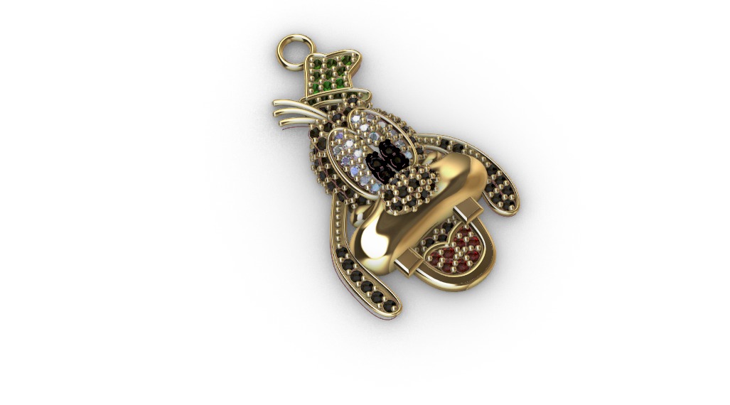 dijes- Colgante goofy dibujo animado -v- 3D print model_3