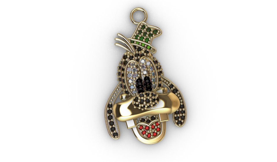 dijes- Colgante goofy dibujo animado -v- 3D print model_1