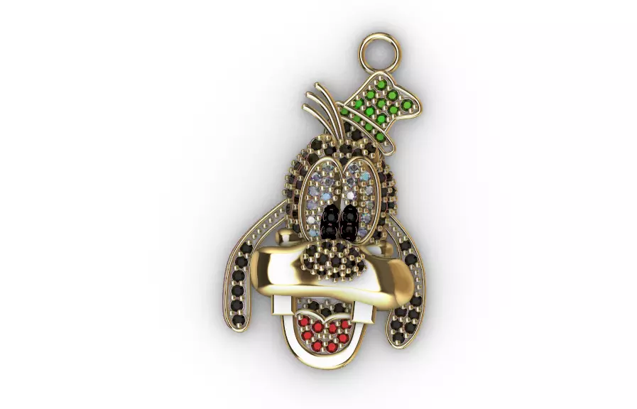 dijes- Colgante goofy dibujo animado -v- 3D print model_0