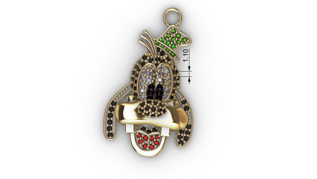 dijes- Colgante goofy dibujo animado -v- 3D print model_5