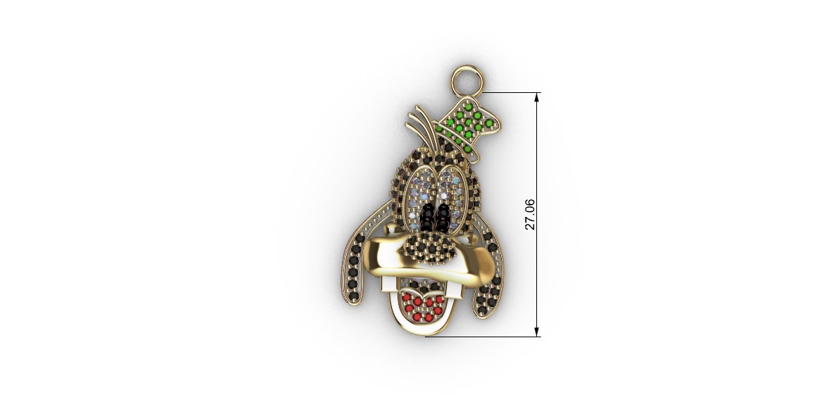 dijes- Colgante goofy dibujo animado -v- 3D print model_4