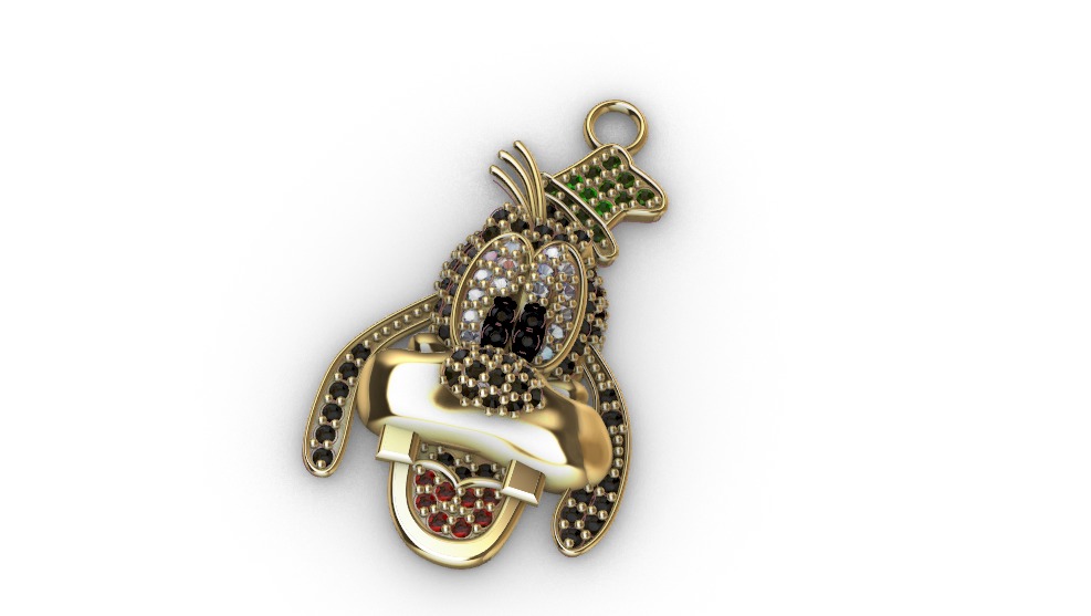 dijes- Colgante goofy dibujo animado -v- 3D print model_2