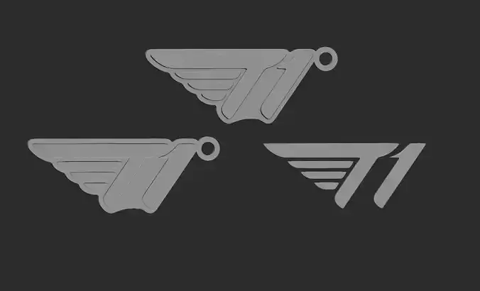 T1 league of legends logo keychain