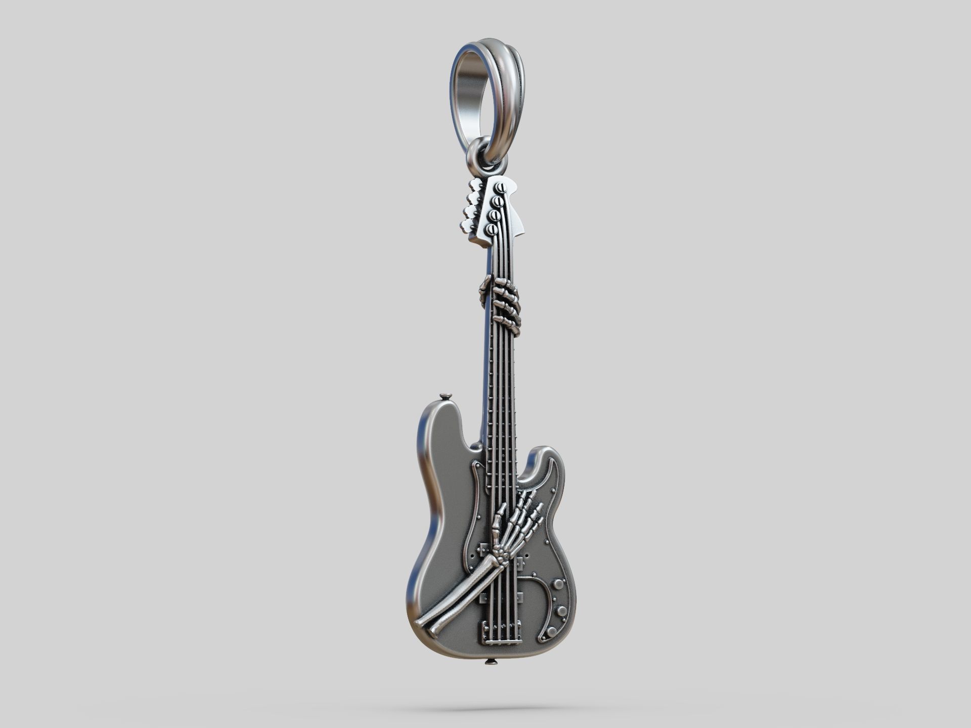 Guitar Skeleton Bones Pendant Trinket 3D print model_2