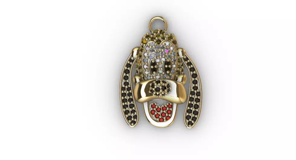 dijes- Colgante perro pluto dibujos animados -v- 3D print model_0