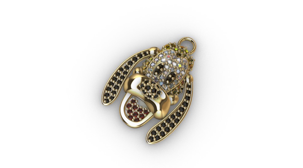 dijes- Colgante perro pluto dibujos animados -v- 3D print model_3