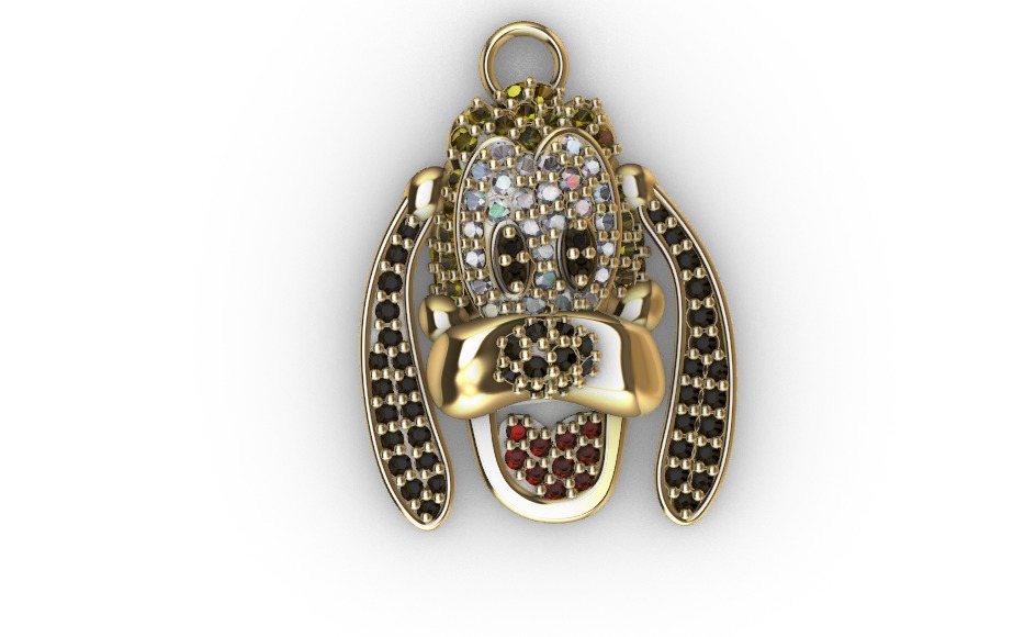 dijes- Colgante perro pluto dibujos animados -v- 3D print model_2