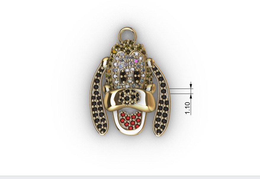 dijes- Colgante perro pluto dibujos animados -v- 3D print model_5