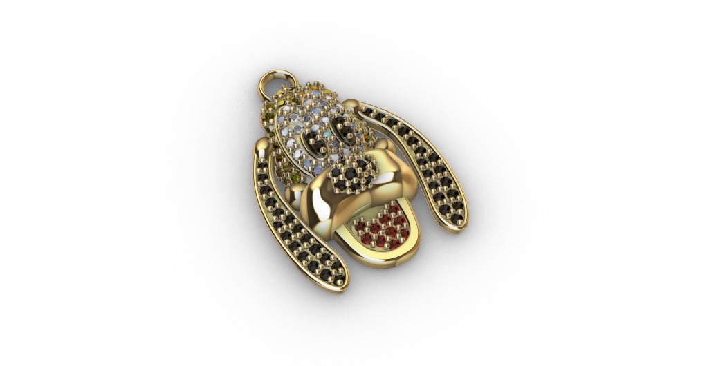 dijes- Colgante perro pluto dibujos animados -v- 3D print model_1