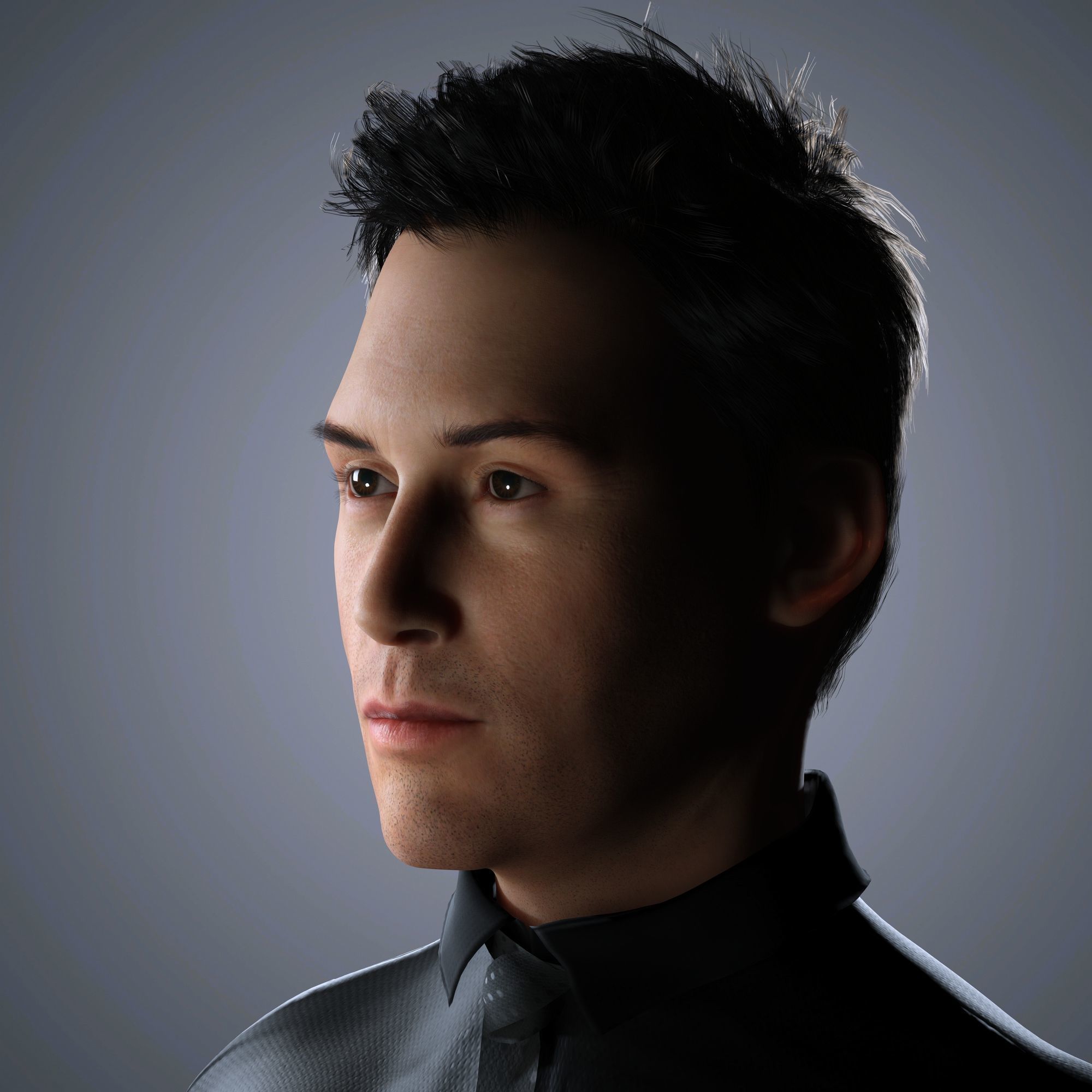 Keanu Reeves Character 3D Model Low-poly 3D model_2