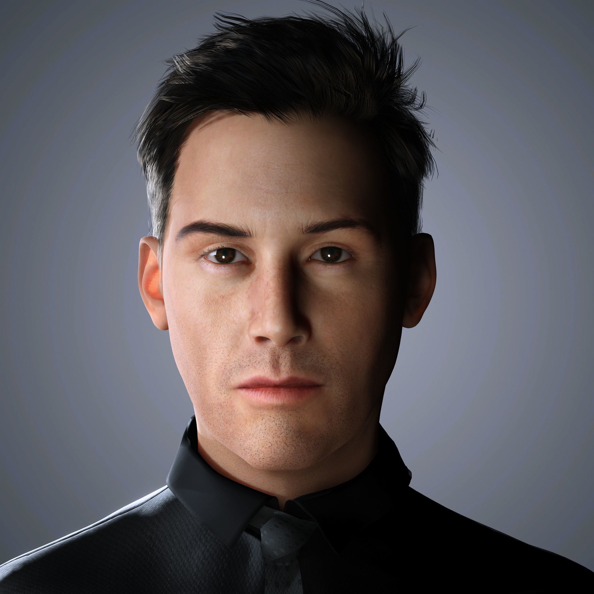 Keanu Reeves Character 3D Model Low-poly 3D model_1
