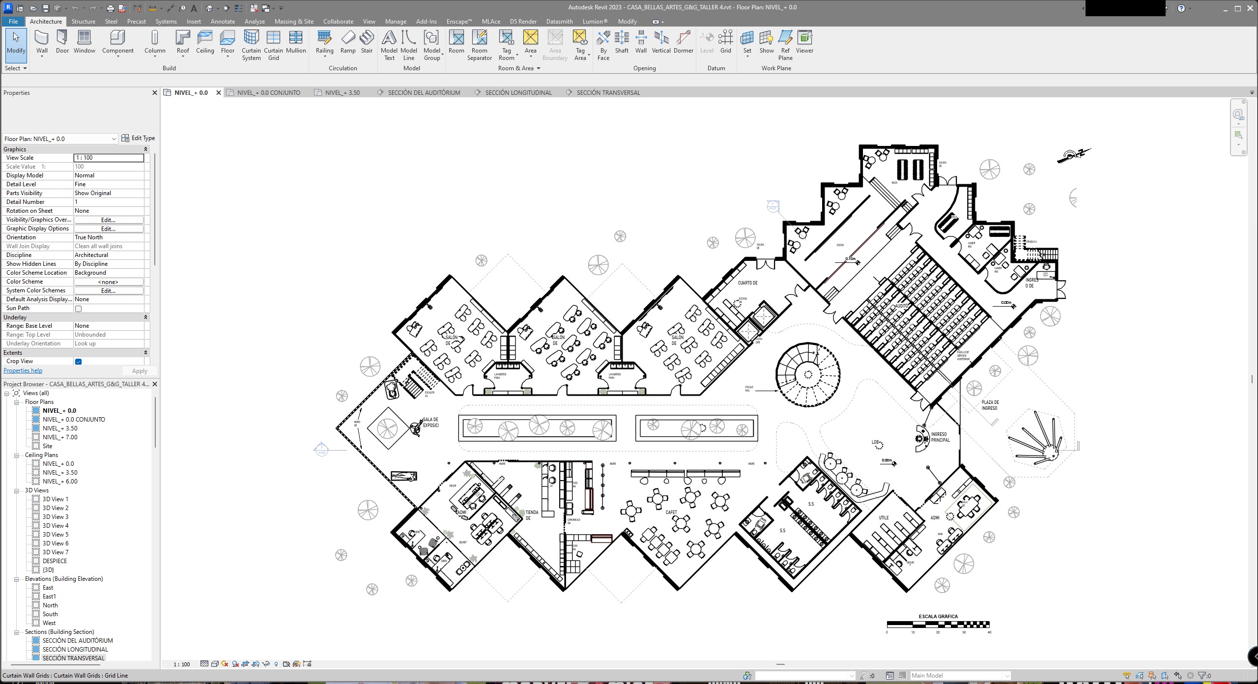 Educational Center for Fine Arts - Revit Model - Renders-Lumion 3D model_26