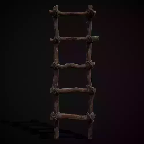 Wooden Tied Ladder Low-poly 3D model