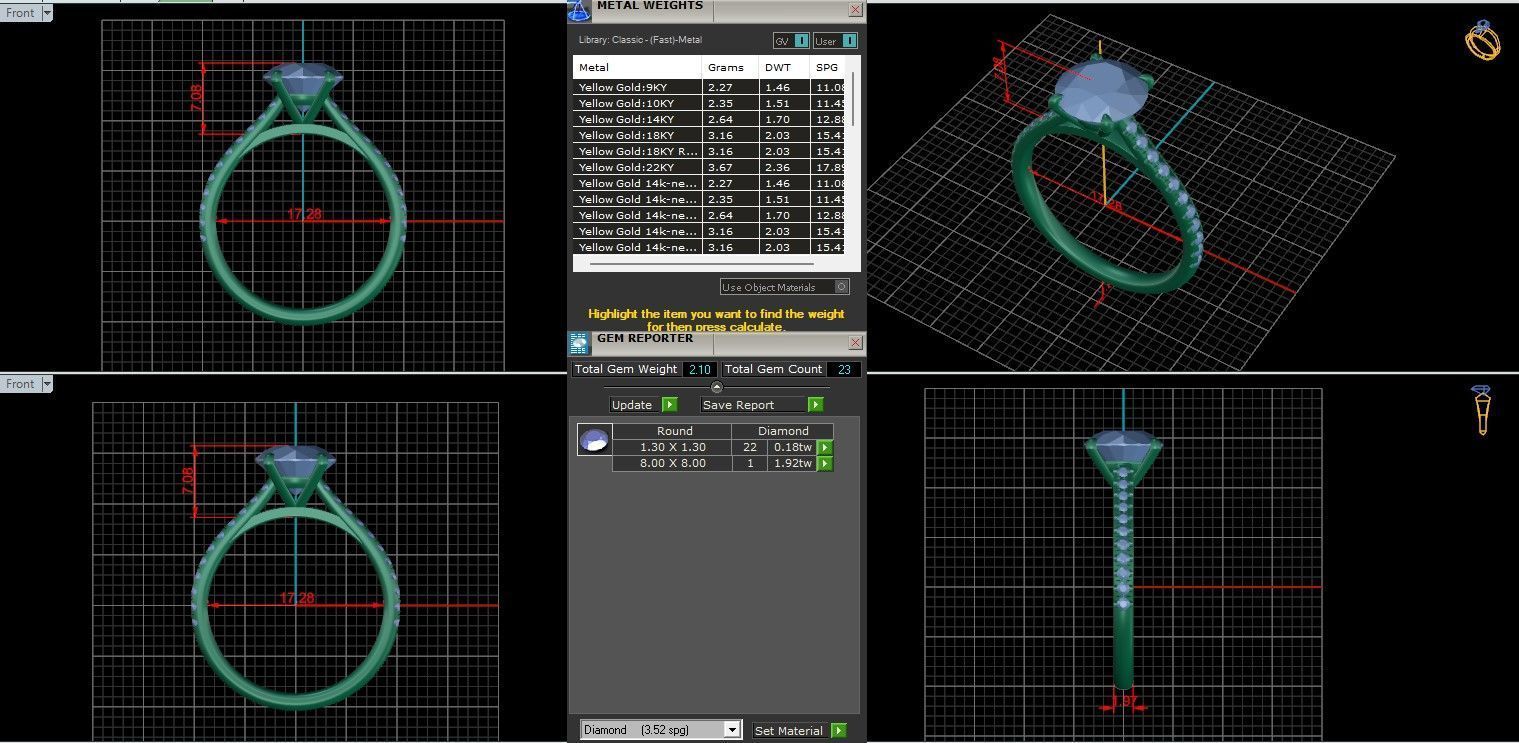 Solitaire ring with 360 view animation 3D print model_9