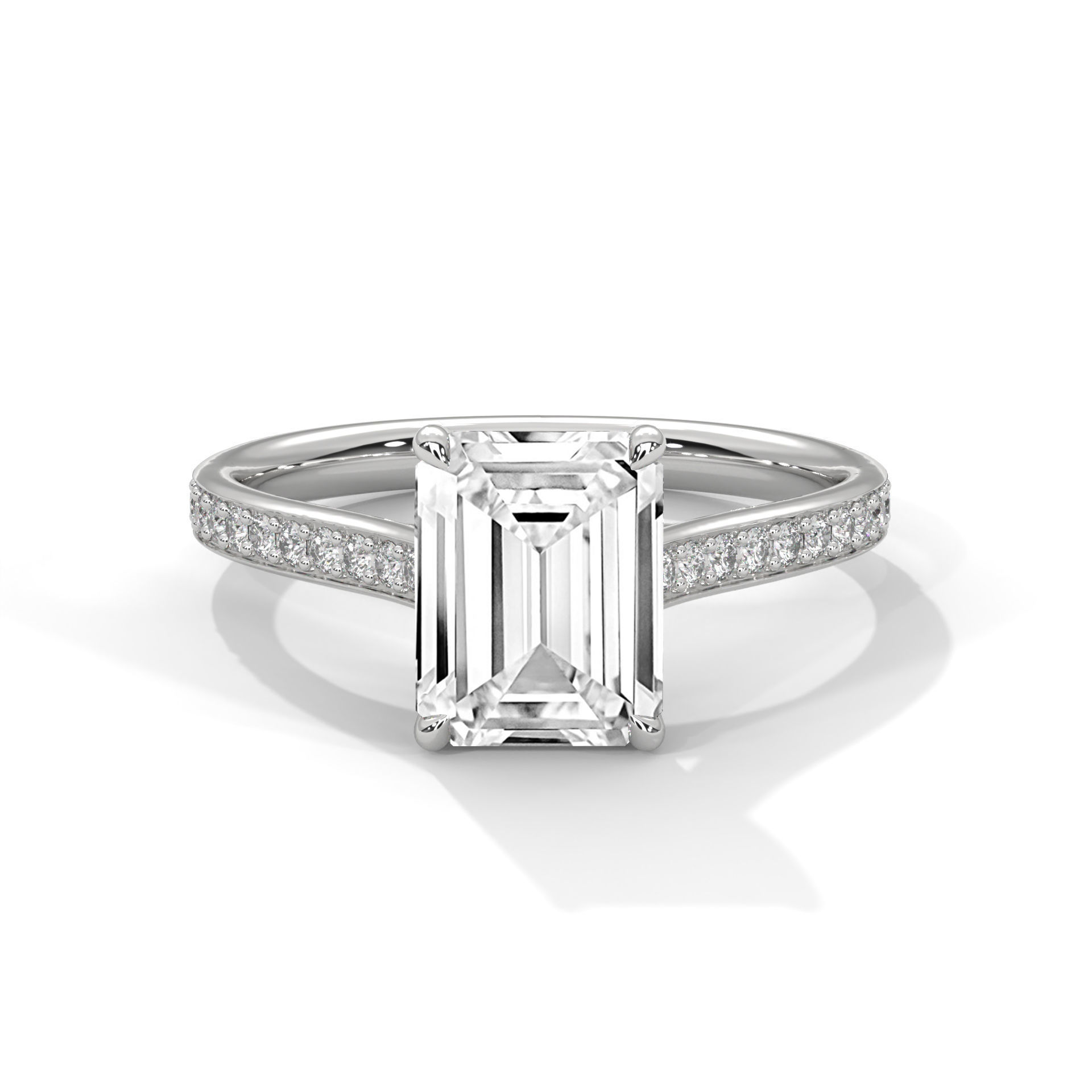 Emerald Solitaire ring with 360 view animation 3D print model_2