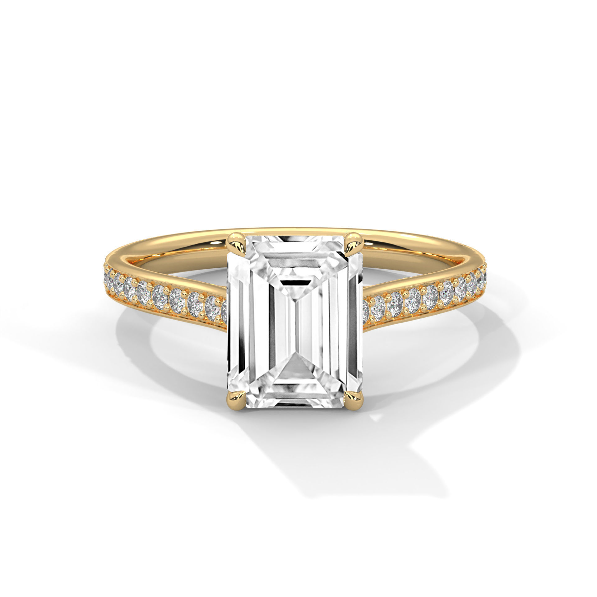 Emerald Solitaire ring with 360 view animation 3D print model_1