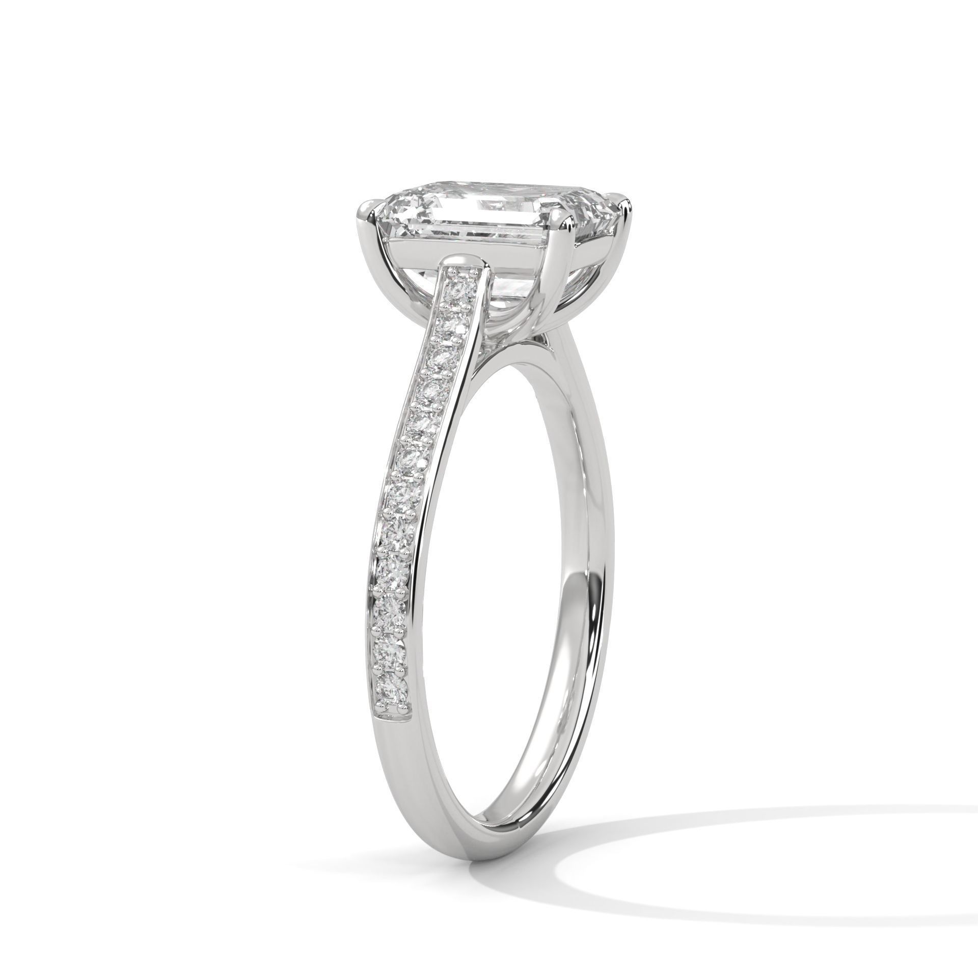 Emerald Solitaire ring with 360 view animation 3D print model_4