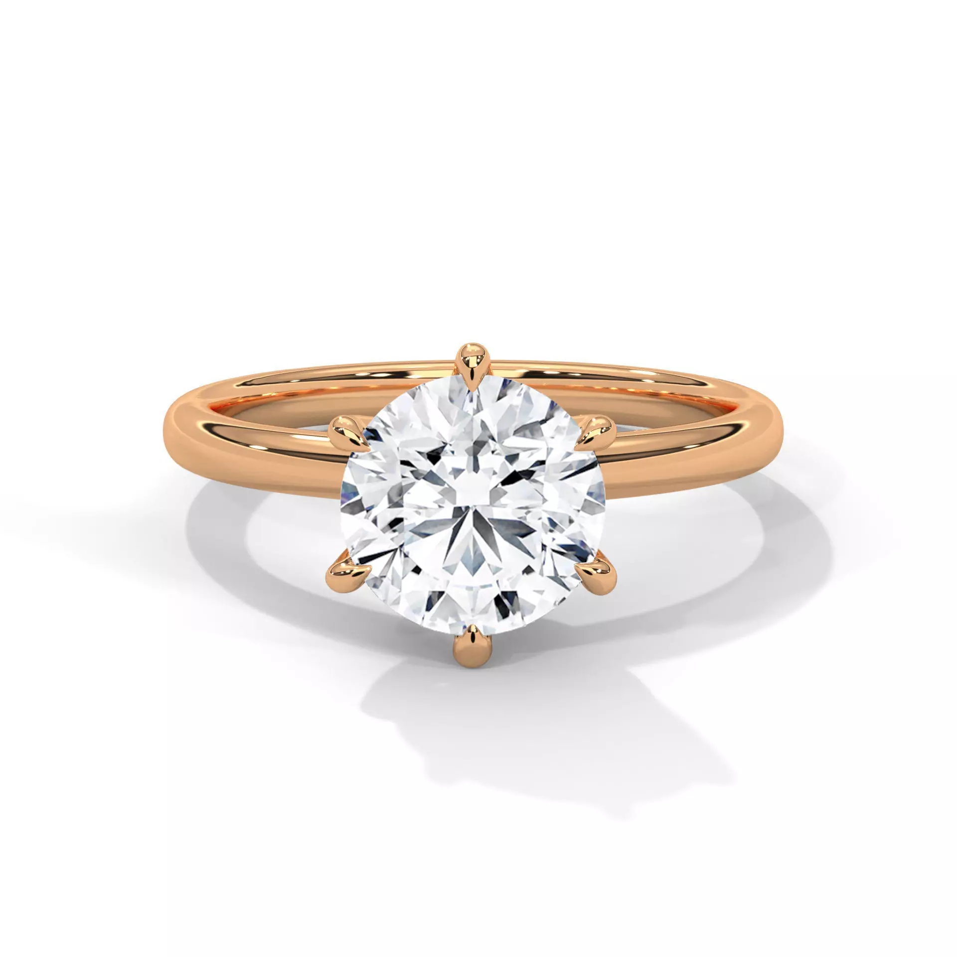 Mono Diamond Solitaire ring with 360 view animation 3D print model_0