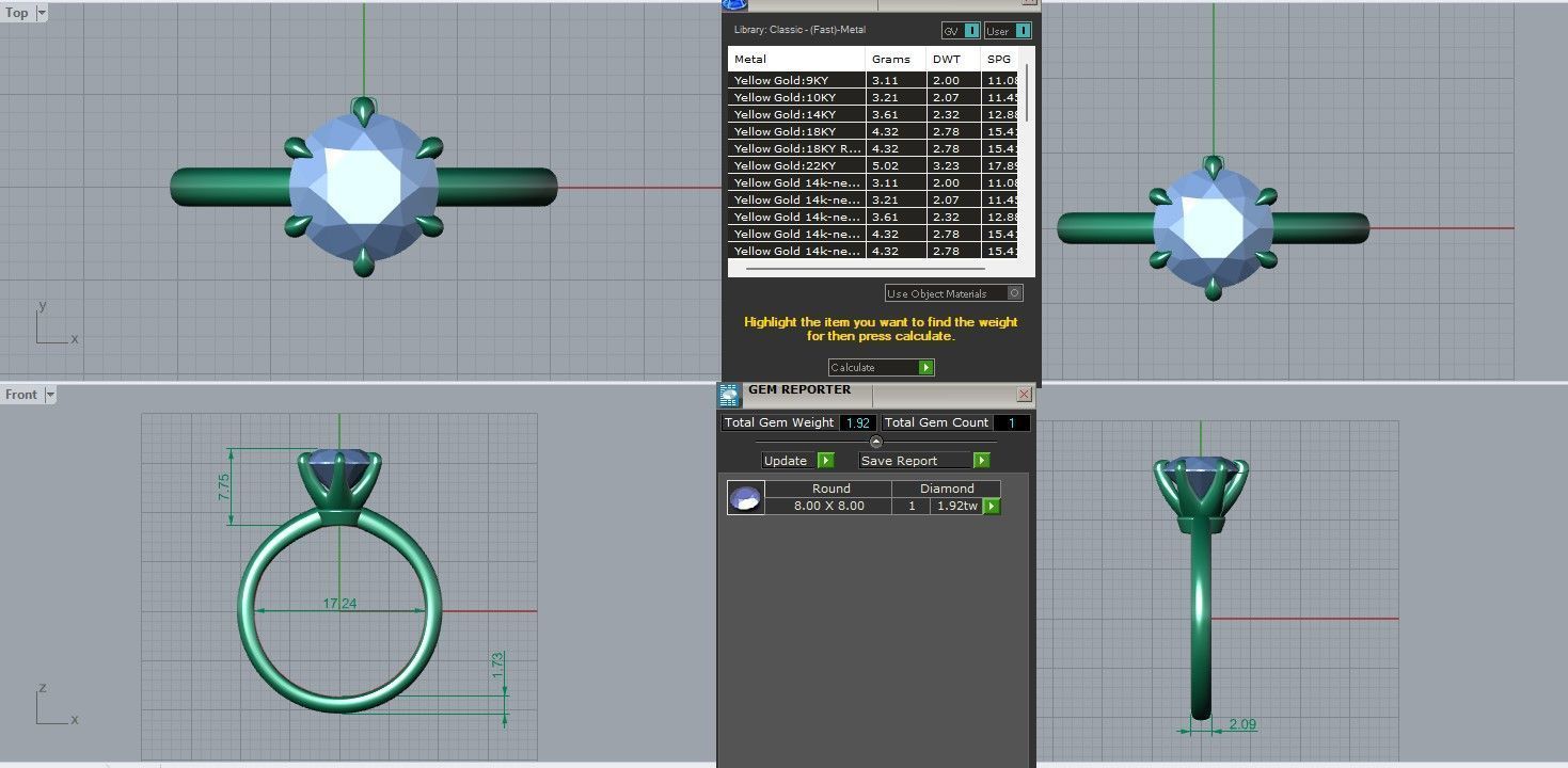 Mono Diamond Solitaire ring with 360 view animation 3D print model_9