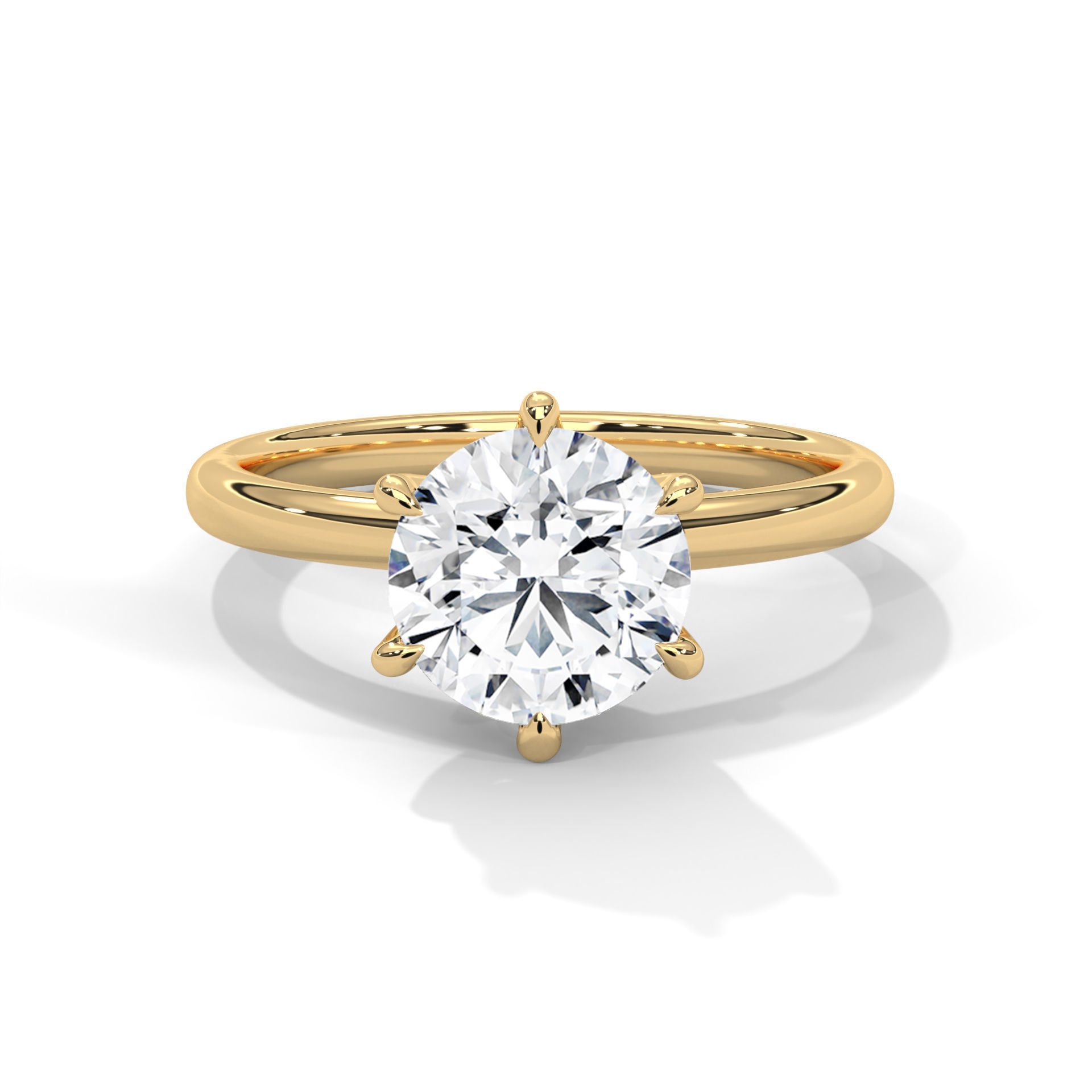 Mono Diamond Solitaire ring with 360 view animation 3D print model_1