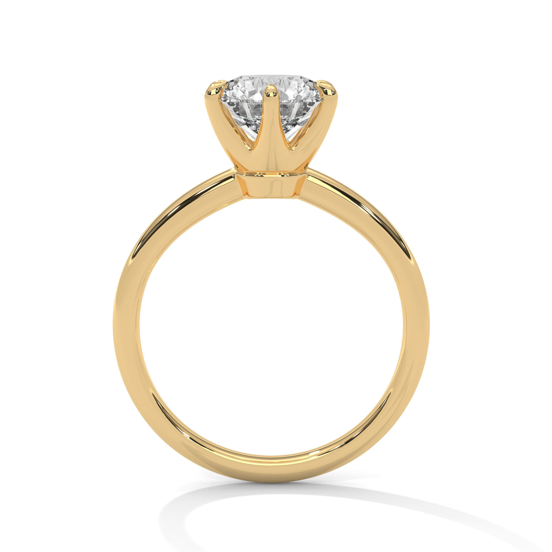 Mono Diamond Solitaire ring with 360 view animation 3D print model_4